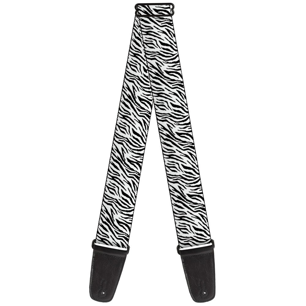 buckle-down Guitar Strap 2 Inches Wide - 29-54 Inches Length Zebra 2 White
