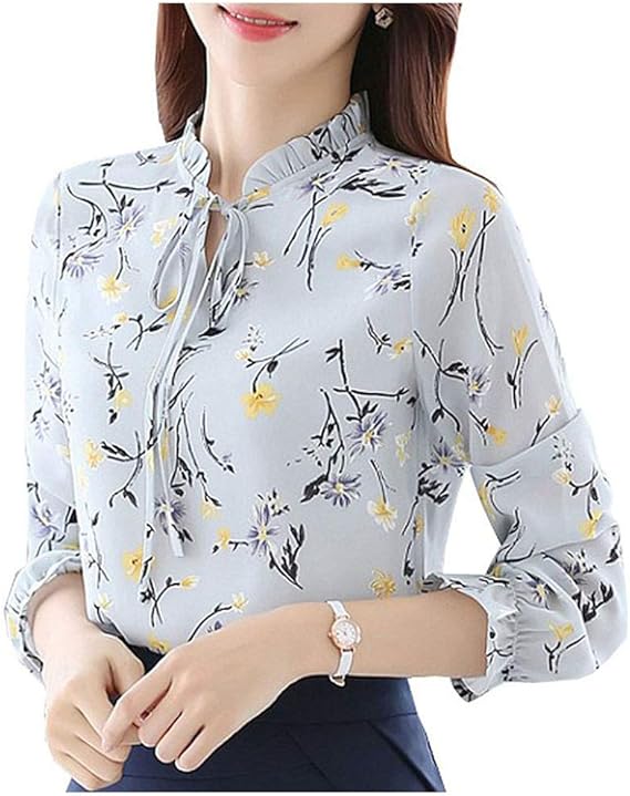 blusas de chifon estampadas 2018