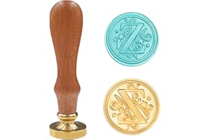 KRASTMON Medieval Traditional Initial Alphabet Wax Seal Stamp, Brass Head Wooden Handle Letter Stamps for Card/Envelope/Gift - (Letter Z)