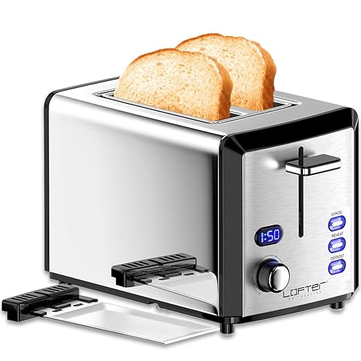 Amazon.de: LOFTER 2 Scheiben Toaster Edelstahl Spiegel mit LED