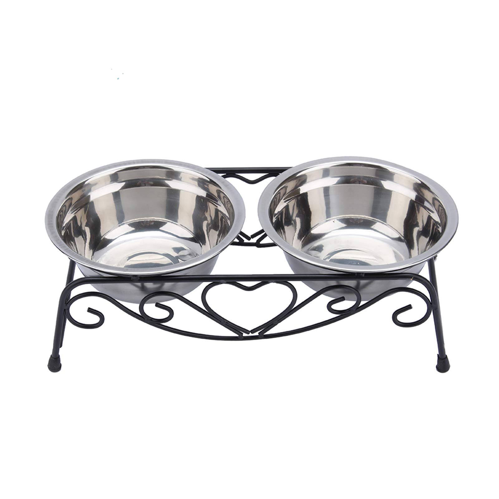 dog bowls with standSteel Pet Bowl Set,ZJchao Stainless Steel Double Set Dog Bowl with Bowl Stand and 2 Dog Bowls Water Bowl and Feeding Bowl Dog Puppy Cat Pet Food Water Bowl Dish Feeder Dish
