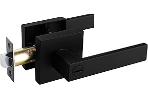 NEWBANG Solid Door Lever Handle Matte Black Finish