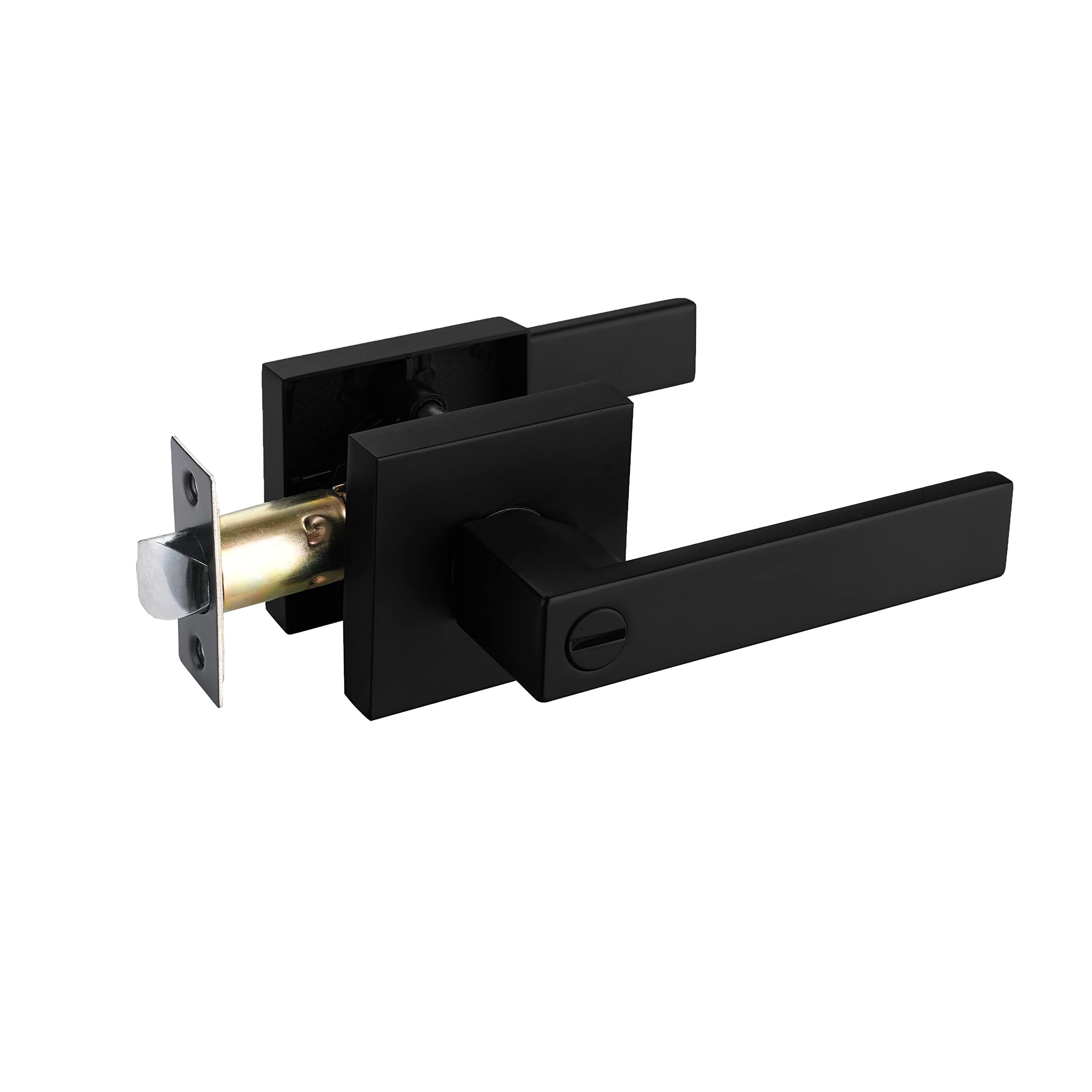 NEWBANG Solid Door Lever Handle Matte Black Finish