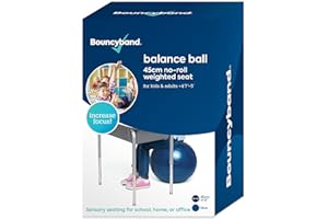 BOUNCY BANDS Bouncyband Balance Ball – Create Flexible Seating to Improve Focus at School, Office, or Home with This No-Roll Weighted Ball