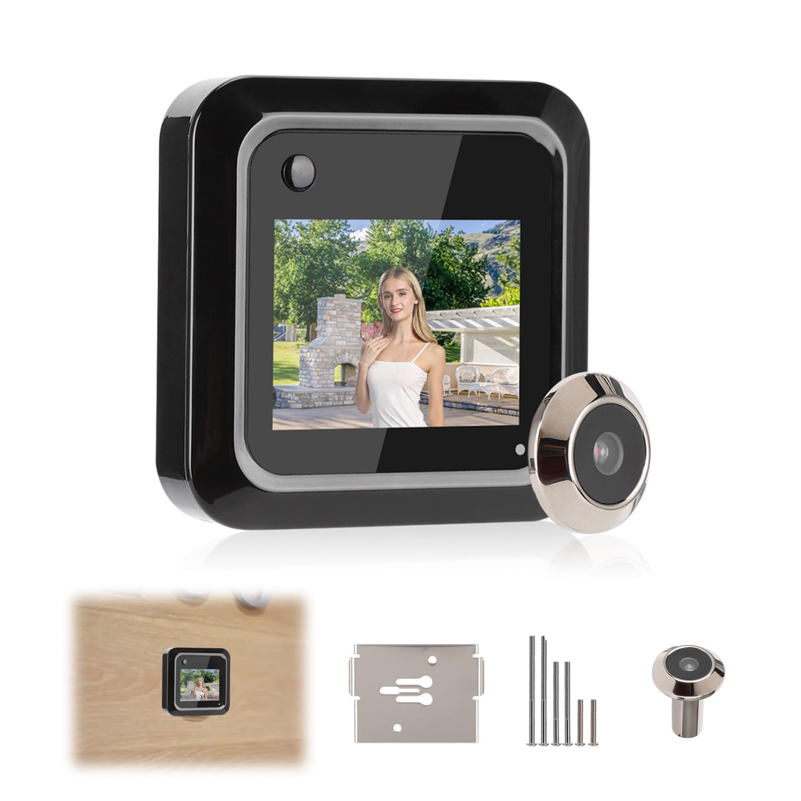 Digital Door Viewer, Door Camera, Records The Image Clearly, HD Display, 145° Wide Angle Lens for Indoor and Outdoor Use