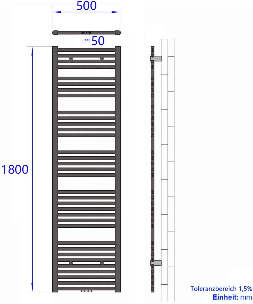 Duschdeluxe Badheizkorper Handtuchtrockner 160x60 Cm Heizkorper Bad Mittelanschluss Handtuchhalter Heizkorper Weiss