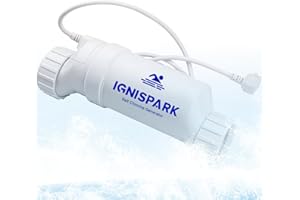 IGNISPARK T-Cell-5 Turbo Cell Salt Chlorination Cell Compatible with Hayward GLX-Cell-5 GLX-CELL-5-W and Aqua Trol and Swimpure Salt Water Chlorine Generator Systems for Above-Ground Pools up to 20,000 Gallons