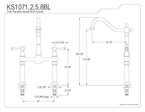 Faucet Parts Rough Plumbing Kingston Brass Ks1072bl Victorian