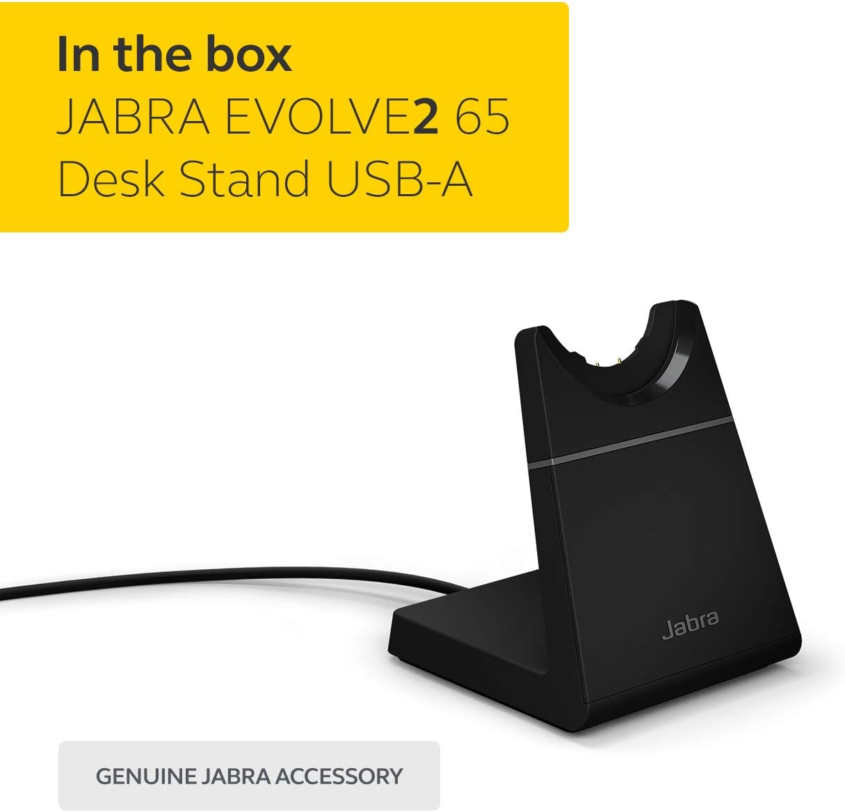 Jabra Evolve2 65 Desk Stand - USB-A Headset Charging Stand - Black - Image 5