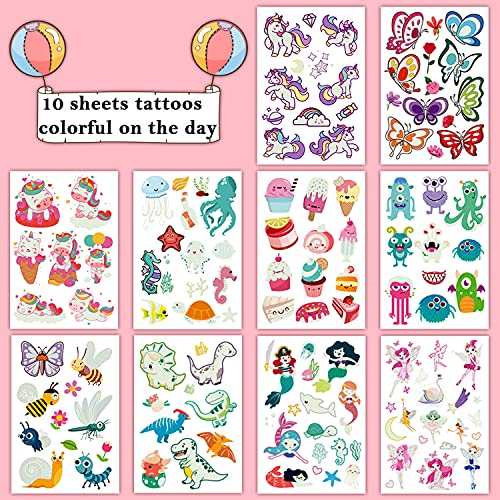 Cerlaza Temporary Tattoos for Girls Kids Gifts, 123 Styles Luminous