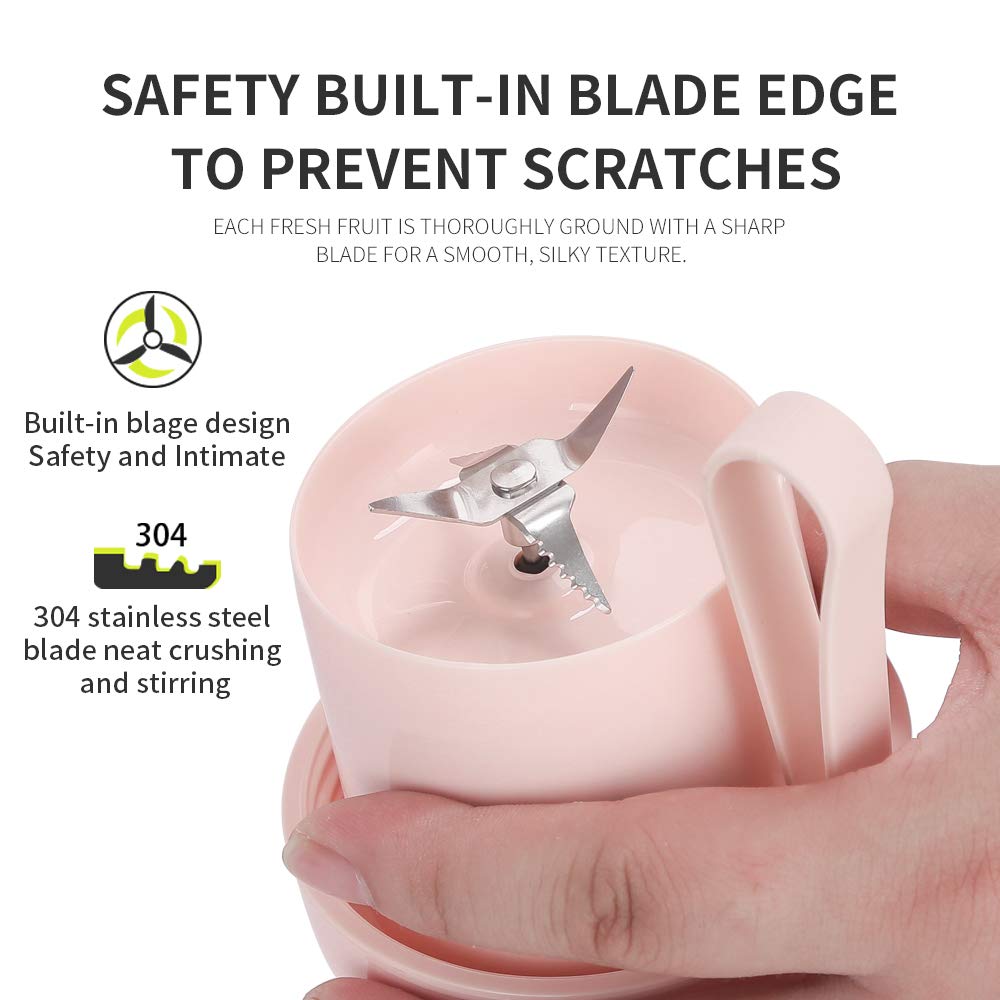 Portable Mini Fruit Juice Blender - DigitalLife Rechargeable Fruit Juice Mixer for Weaning food/Milkshake/Smoothie - Blender Cup for Home/Outdoors (300ml)