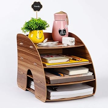 Schreibtisch Organizer Aus Holz Aufbewahrungsset Fur Buro Diy 4 Facher Aktenmappe Multifunktions Facher Facher Fachermappe Bucher Zeitschriften A4 Boxen Regal Grosse Rot Amazon De Burobedarf Schreibwaren