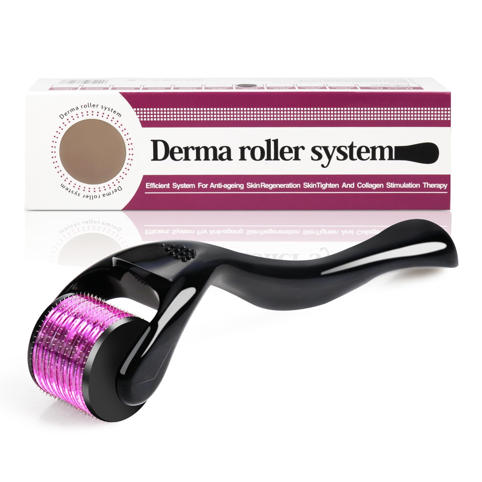 1.5mm Derma Roller Microneedle 540 Titanium Microneedle Roller for Face Body Skin Care Beard Growth Hair Regrowth Micro Needling Stainless Steel Needle Wrinkle Remover for Stretch Marks Scar Cellulite