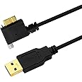 GINTOOYUN 3M USB 3.0 A Male to 90 Degree Micro B Male Cable with Locking Screws for Hard Drive, Smartphone, Tablet and PC