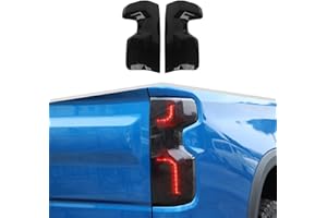 amayum Smoked Black Tail Light Lamp Cover Rear Light Trim Decoration Accessories Compatible with Chevrolet Silverado 2022 2023