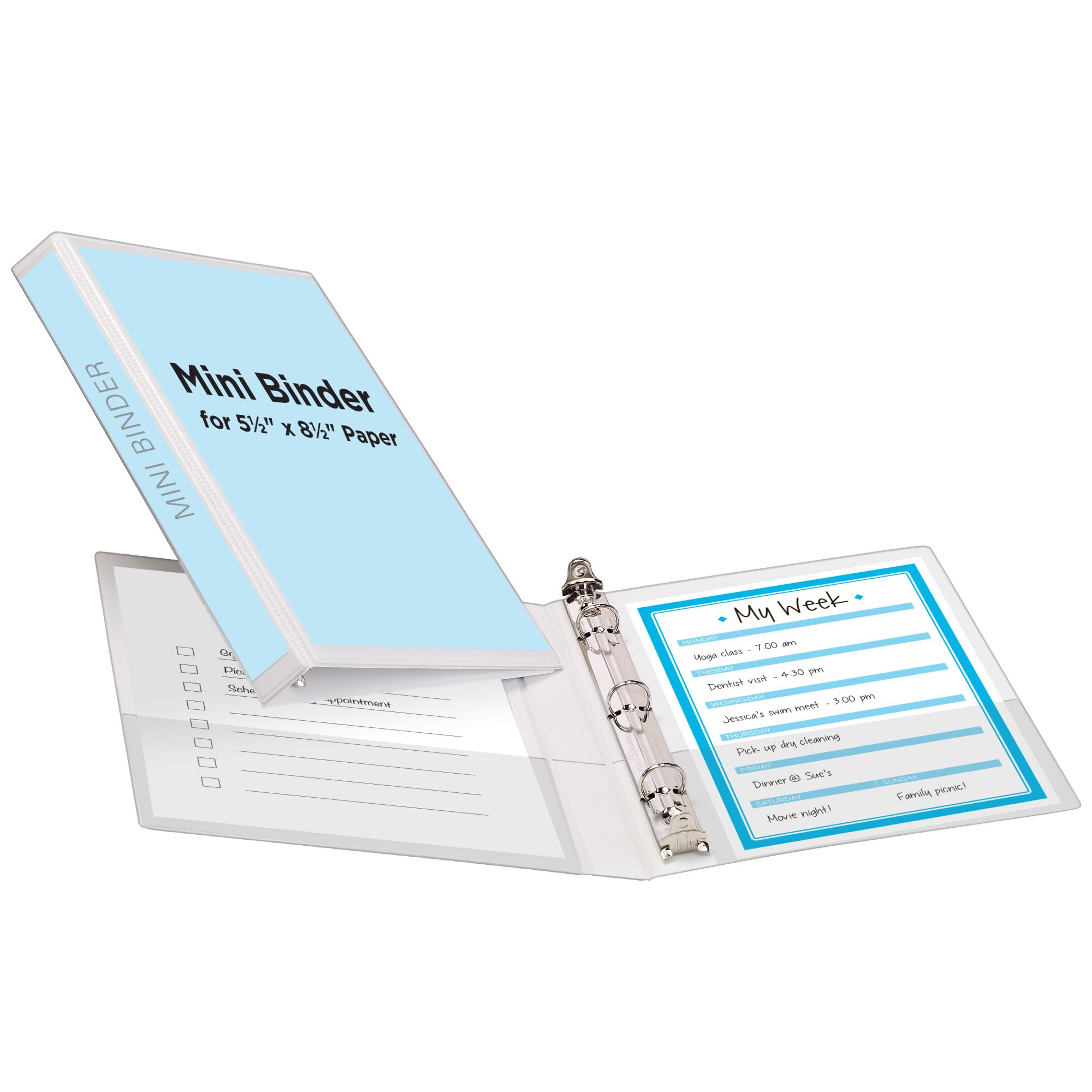 Avery Mini Durable View 3 Ring Binder, 1/2 Inch Round Rings, 1 White Binder (27726)