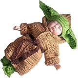 Amazon Com Fenbo Disfraz Para Bebe Yoda De 5 Piezas De Yoda Tejida A Mano Para Recien Nacido De 0 A 6 Meses Accesorio De Fotografia Verde Pequeno Ropa Zapatos Y Joyeria