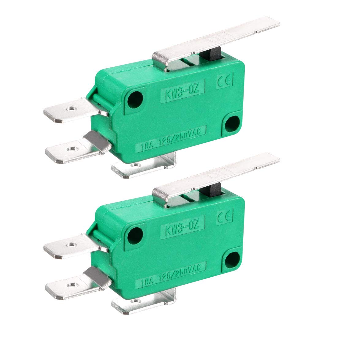 sourcing map 2PCS KW3-OZ 16A 125/250VAC SPDT NO NC Hinge Lever Type Micro Limit Switches