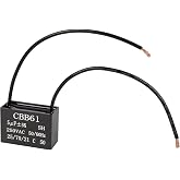 BlueStars CBB61 5uF 2-Wire Ceiling Fan Capacitor 250VAC | For CBB61-5 fan capacitor, 50/60Hz replacement for ceiling fan motor applications.