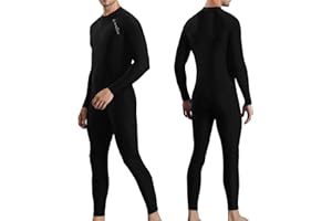 OMGear Rash Guard Full Bodysuit Dive Skin Women Men UV Protection One Piece Swimsuit Long Sleeve Spandex Front Zipper for Scu