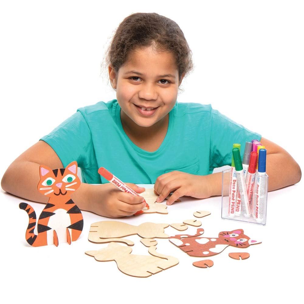 Baker Ross AT799 Wooden Stand up Cats - Pack of 6, Woodcrafts for Kids to Design Paint, Decorate and Then Use - Image 5