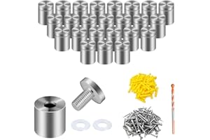 Lyrlidr 24 Pcs 1" X 1" Standoff Screws for Acrylic,Stainless Steel Standoff Screws,Wall Sign Standoff Mounting Hardware Advertising Glass Standoff Nail