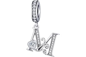 XOYOYZU Silver Letter Charm Fit for Pandora Charms Bracelet Alphabet Initial Dangle Charms Beads Jewelry Gifts for Women