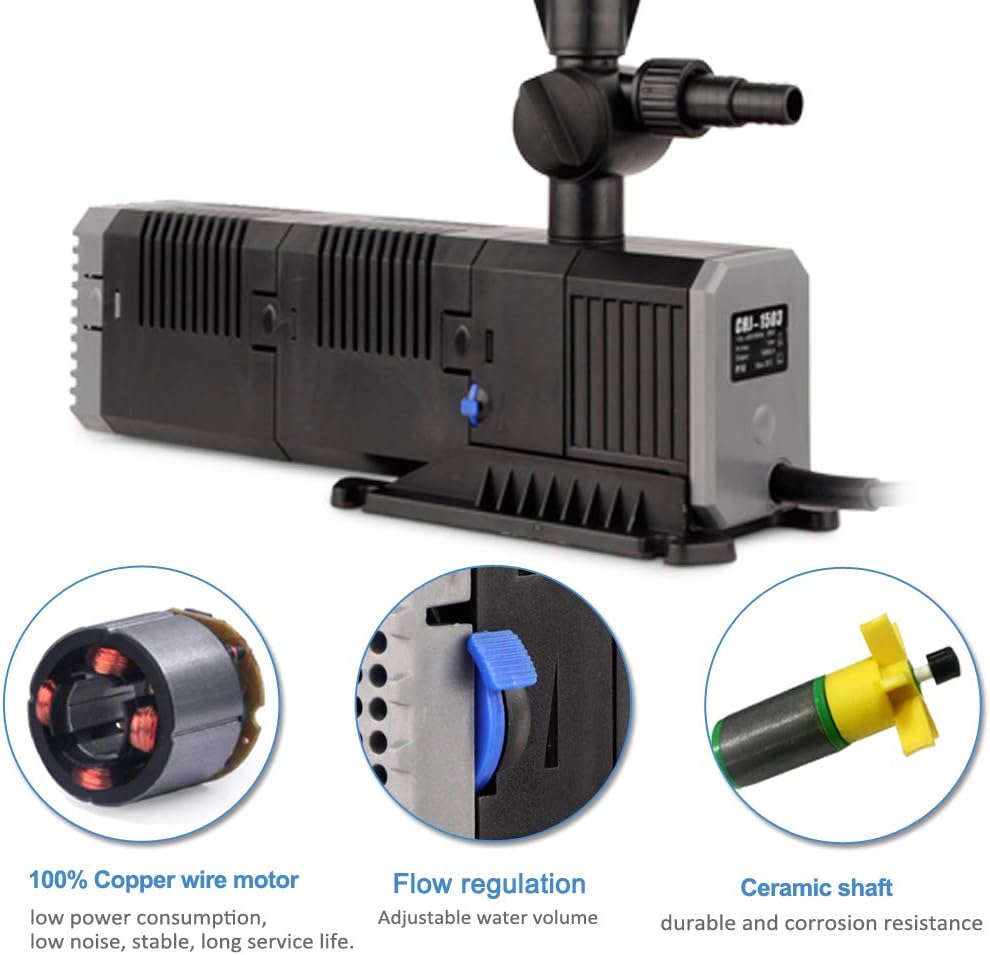 YCTECH 25W 400 GPH Fountain Water Pump Submersible Outdoor & Indoor for Pond | Aquarium | Garden | Fish Tank | Hydroponics | Statuary: Garden & Outdoor