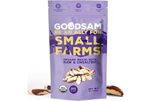 GoodSAM Organic Raw Brazil Nuts 0.5lb, Unsalted, Gluten Free, Non GMO, Vegan, Keto, Regenerative Farming, Direct Trade