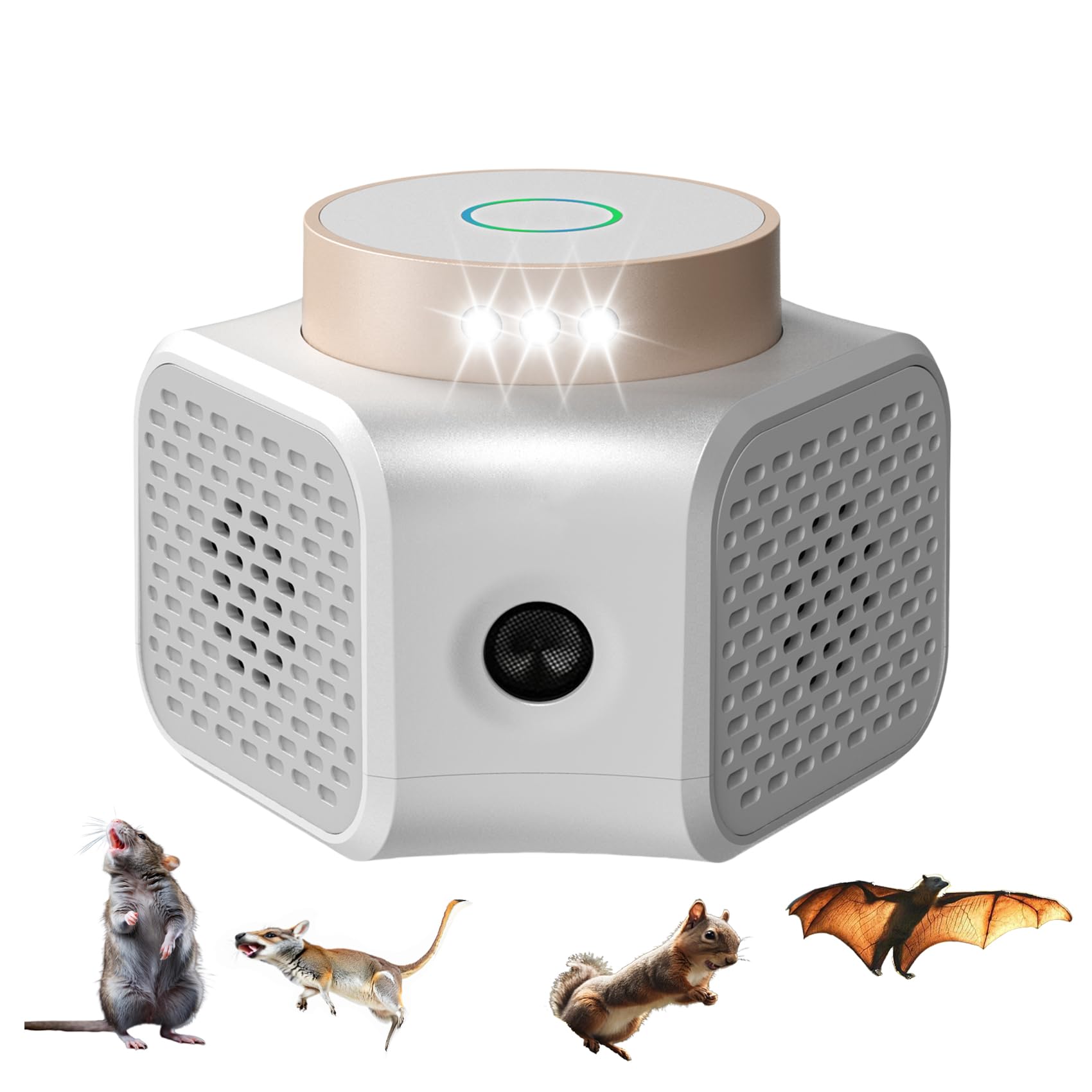 Photo 1 of Pest Control Ultrasonic Repellent,Indoor Electronic Deterrent for Rodent Mouse Squirrel Rat Bat with LED Flashing Lights,Suitable for Houses Kitchen Attics Garage Warehouse Basement RV
