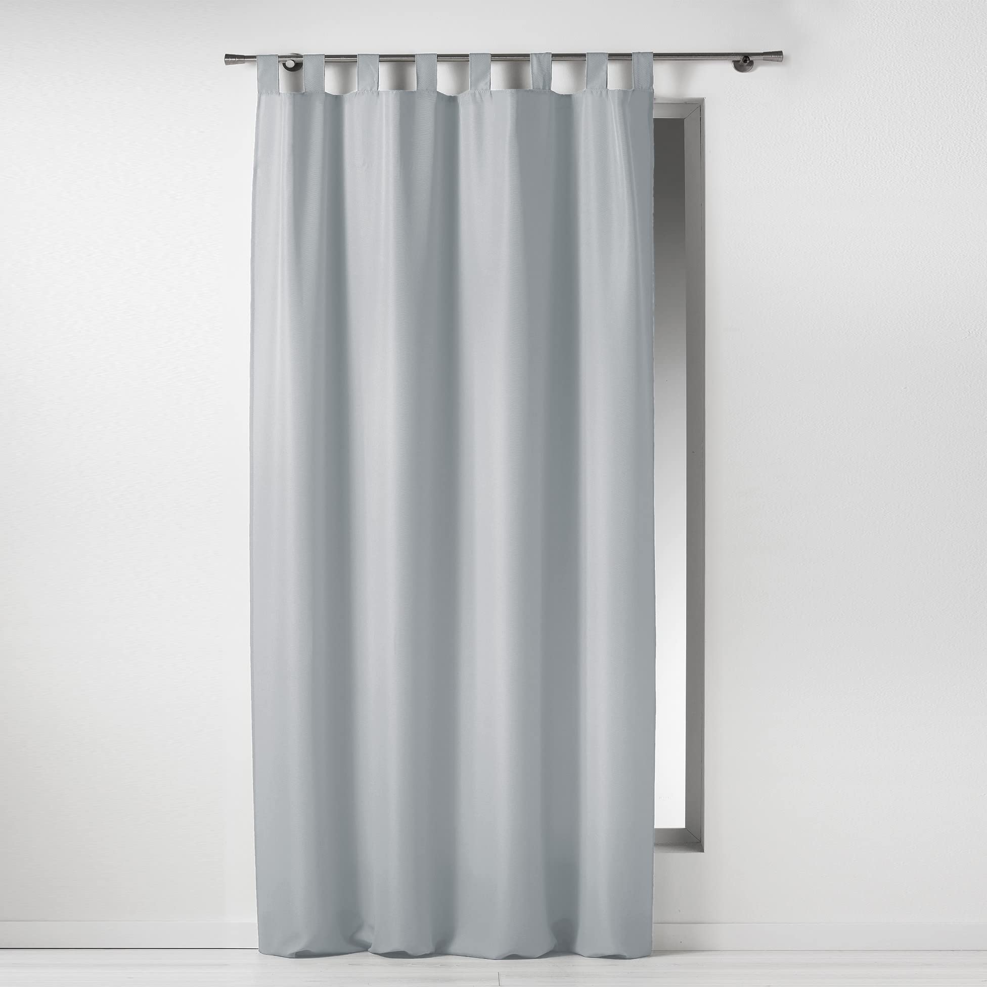 Douceur D'Interieur 140 x 260 cm Curtain Loops Plain Polyester Essentiel Gris — image 1
