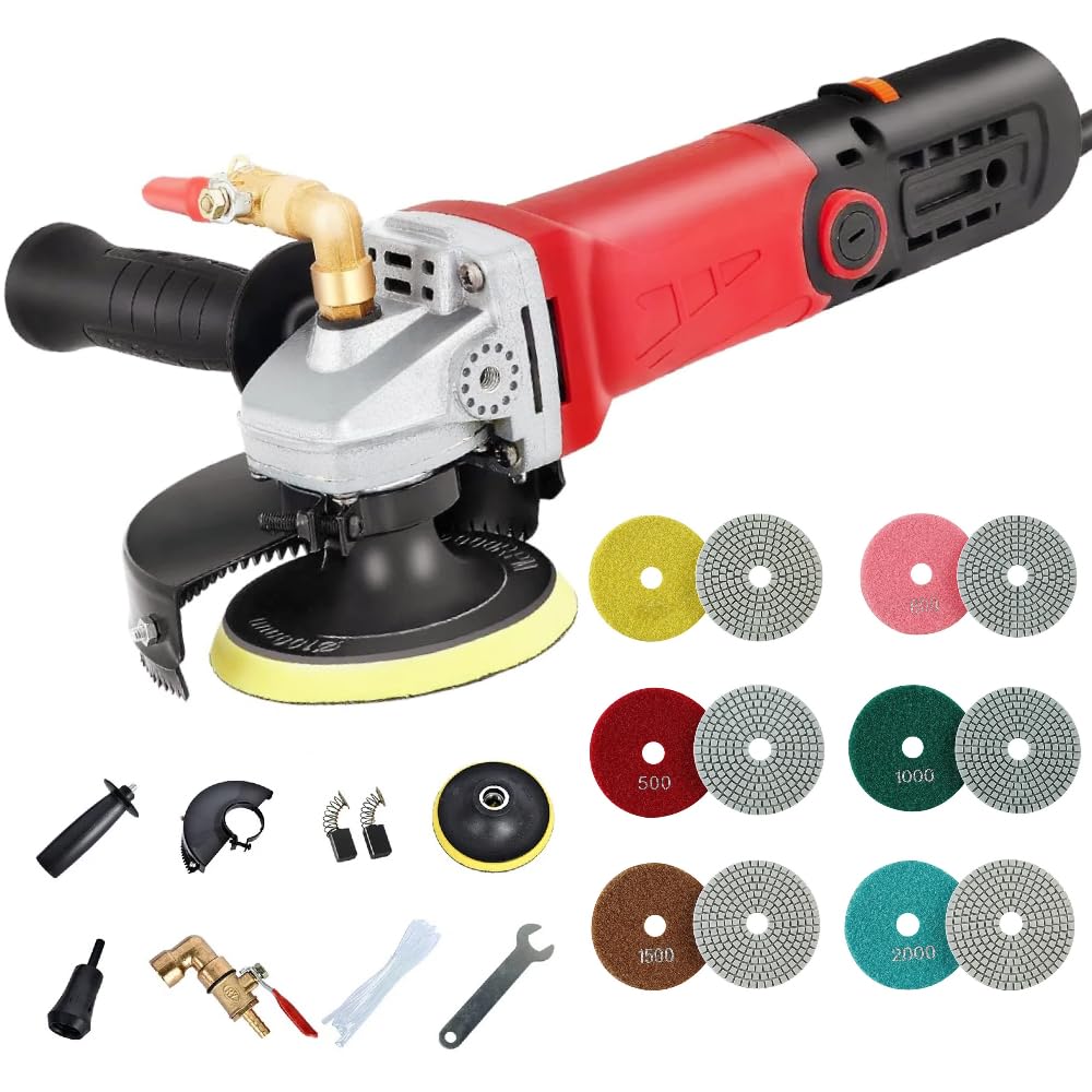 Photo 1 of HaTur Wet Polisher 860 W / 110 V Wet Buffer with 4'' Diamond Polishing Pad Low-noise Stone Polisher Variable Speed Buffing Machine for Concrete, Marble, Granite, Ceramic Tile