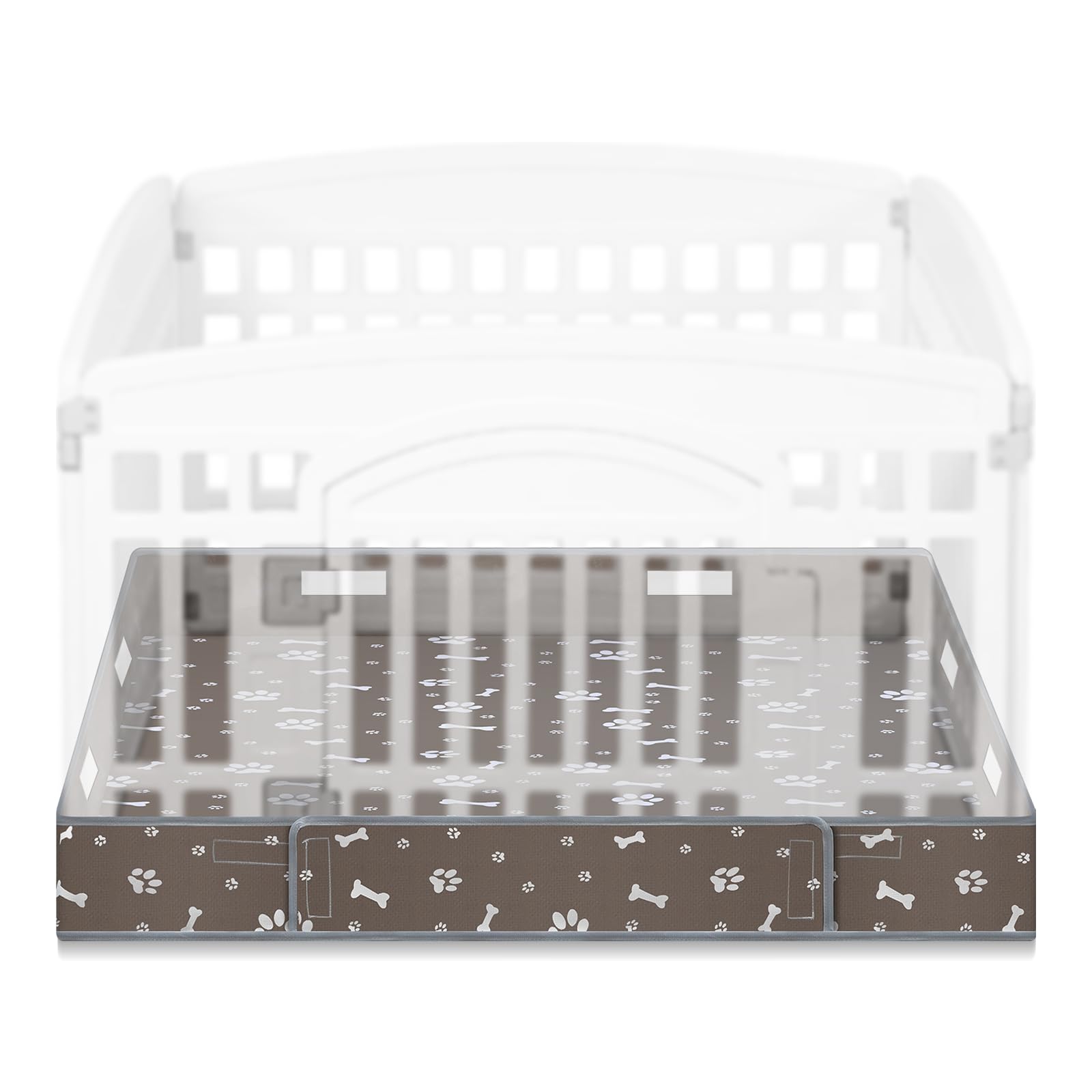 Photo 1 of Marsui Dog Playpen Bottom Pad Fits for 36 Inch 4 Panels Pet Exercise Mat Puppy Crate Pad Reusable Washable Pet Training Pee Mat Hoop and Loop Design, Playpen Not Included (Grey)