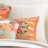 Pine Cone Hill Seychelles Dove White Solid Cotton Quilted Sham, Euro