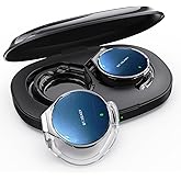 Micool On Ear Bluetooth Headphones, Open-Ear Headphones Wireless with 4-Mic ENC for Crystal Clear Calls, 52H Total Battery, Dual Device, Sport Clip On Headset for Running & Travel (Black-Blue)
