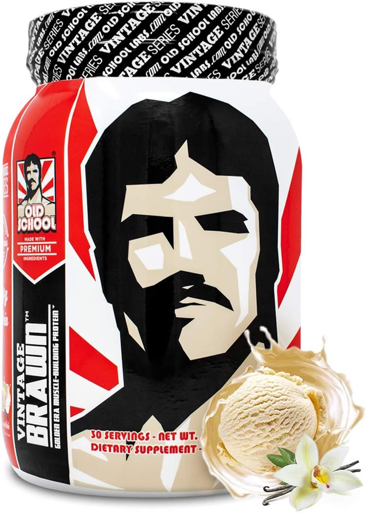 Vintage Brawn Protein - Muscle-Building Protein Powder - The First Triple Isolate of Premium Egg, Milk (Whey and Casein), and Beef Protein - Vanilla Milkshake with Zero Sugars and No Artificials: Health & Personal Care