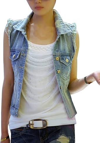 sleeveless denim jacket womens uk