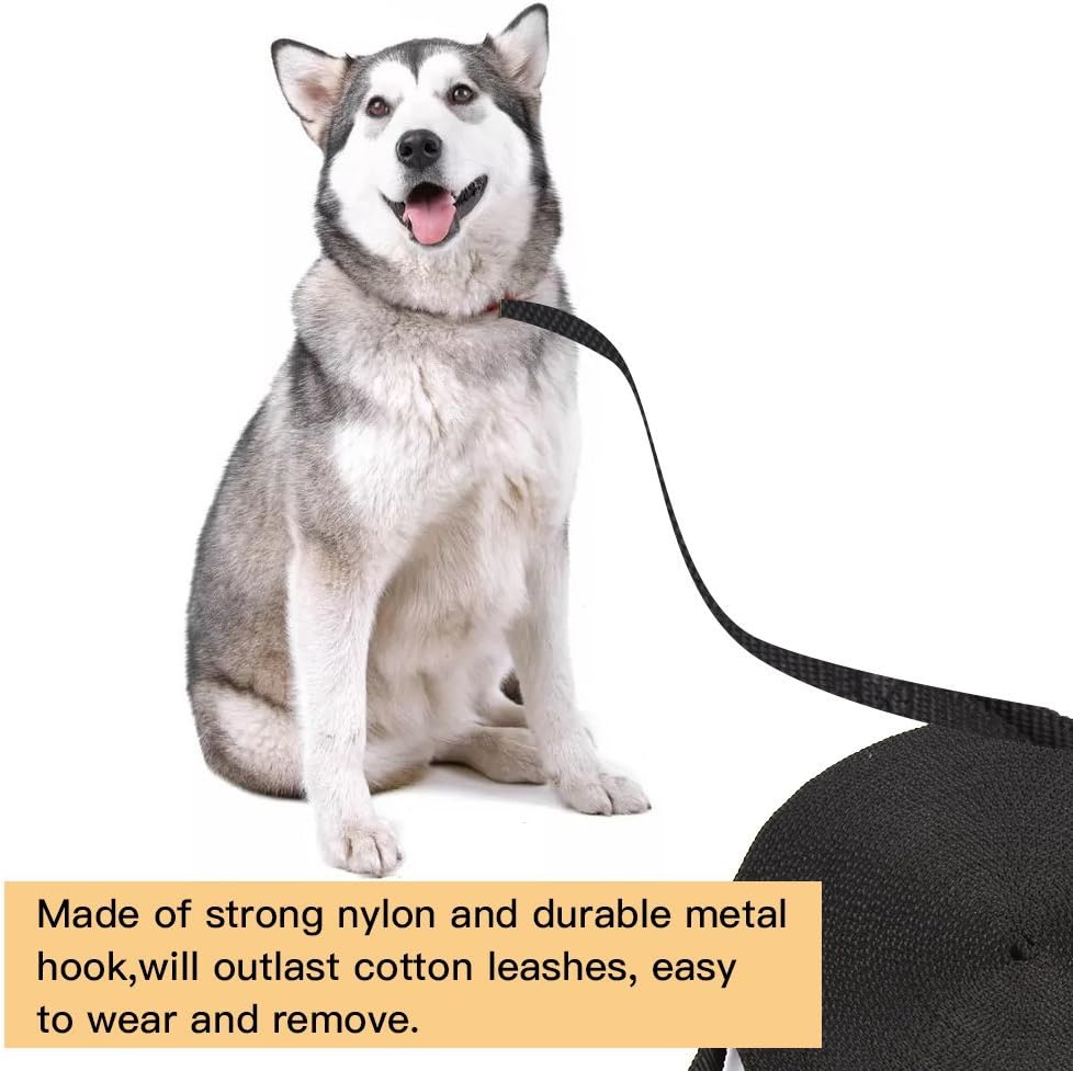 20ft (6M) Dog & Horse Training Lunge Lead. Dog Leads Training Leash for Camping Tracking Training Obedience Backyard Play 15m 50ft Long Nylon (6m / 20 Foot, Black) - Image 5