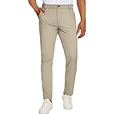 PULI Golf Pants Men Stretch Slim Fit Lightweight Waterproof Dress Casual Hiking Work Pants with Pockets