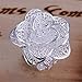NYKKOLA Jewelry 925 Style Beautiful Classic Rose Flower Sterling Silver Ring(Q)