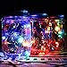 6-Pack Solar-powered Mason Jar Lights 20 LEDs(6 Hanger Included / No Jar),5 Colors Twinkle Jar Waterproof Hanging Lantern,Outdoor Garden String lighting Lids for Regular Mouth Jars for Christmas Patio