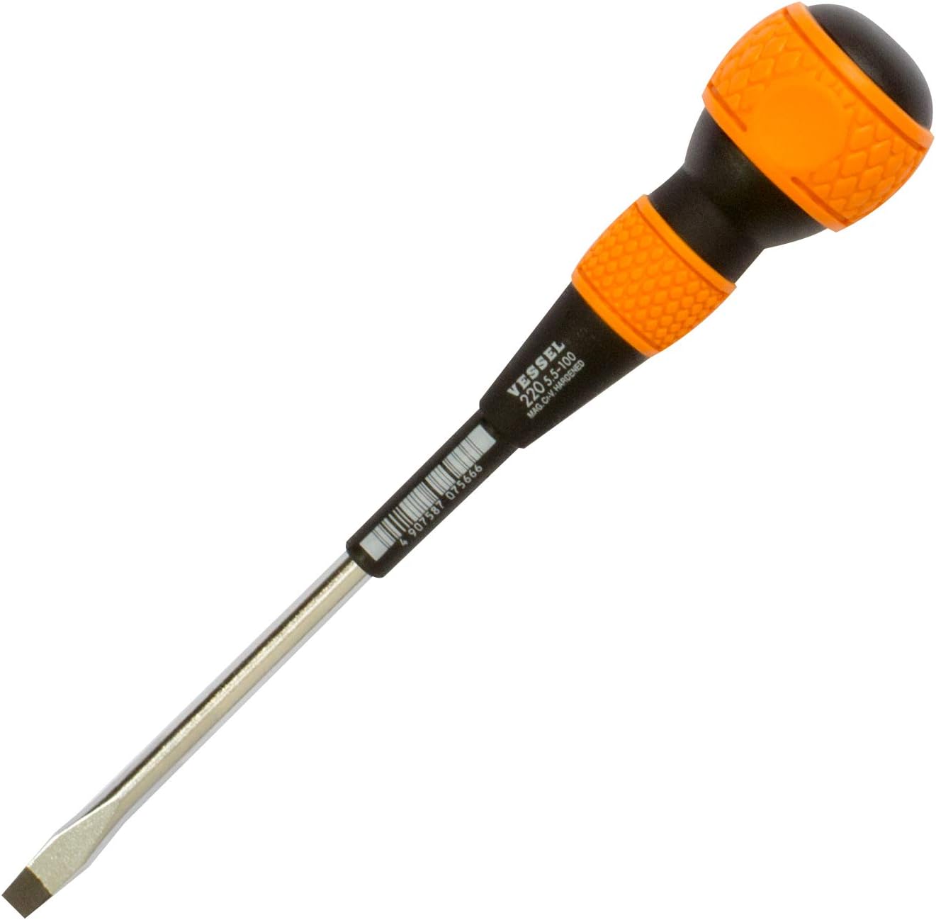 VESSEL Ball Grip Screwdriver 5.5x100 (3/16"x4") No.220 220S55100