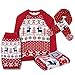 Blueberry Pet Ugly Christmas Reindeer Dog Sweater Turtleneck Holiday Family Matching Clothes for Dog, Tango Red & Navy Blue, Back Length 20