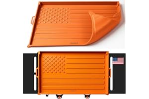 WEISSBOX 28 inch Silicone Griddle Mat Cover for Blackstone Grill, Embossed American Flag Design, Heavy Duty Weather-Resistant Rust & Dirt Protector, Fits Standard Flat Top Model (Not Omnivore or XL), Orange