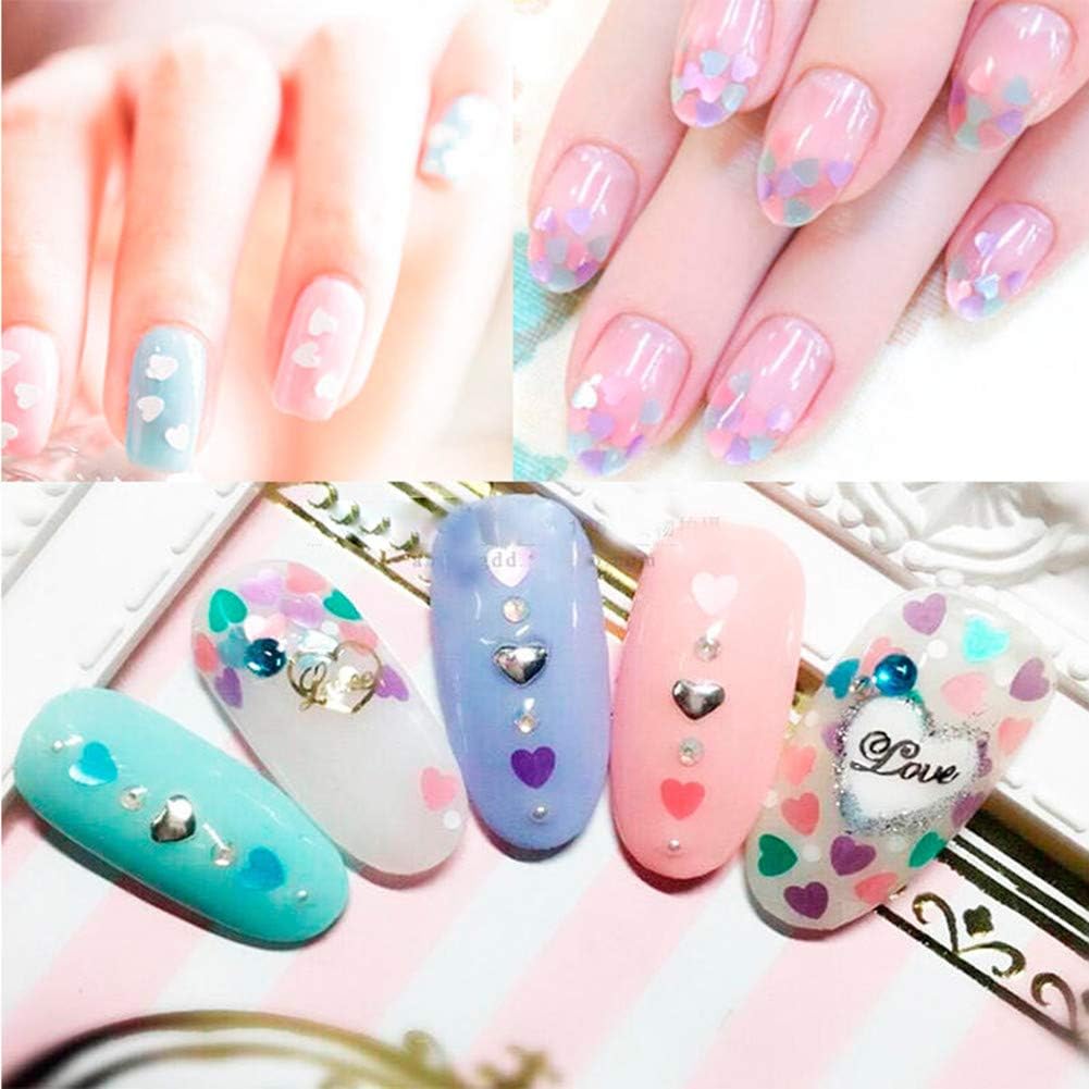 100g Iridescent Heart Shaped Confetti Glitter Sequins Flat PVC Star Mini Paillettes for Scrapbook Embellishment Cardmaking Jewelry Making Nail Manicure Wedding Birthday Party Decorartions (Teal) - Image 4
