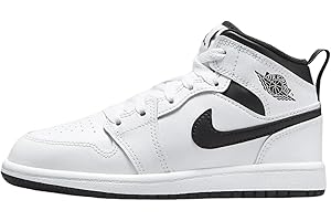 NIKE Jordan 1 Mid Little Kids' Shoes (DQ8424-701, Yellow Ochre/White/Yellow Ochre/Black)