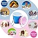 Eastshining Collapsible Travel Portable Cup Telescopic Outdoor Camping Mug with Food-Grade Silicone Pocket-Sized Drinking Water Wine for Hiking Picnic 6.7oz（200ml） with Lid-Blue and Rose Red