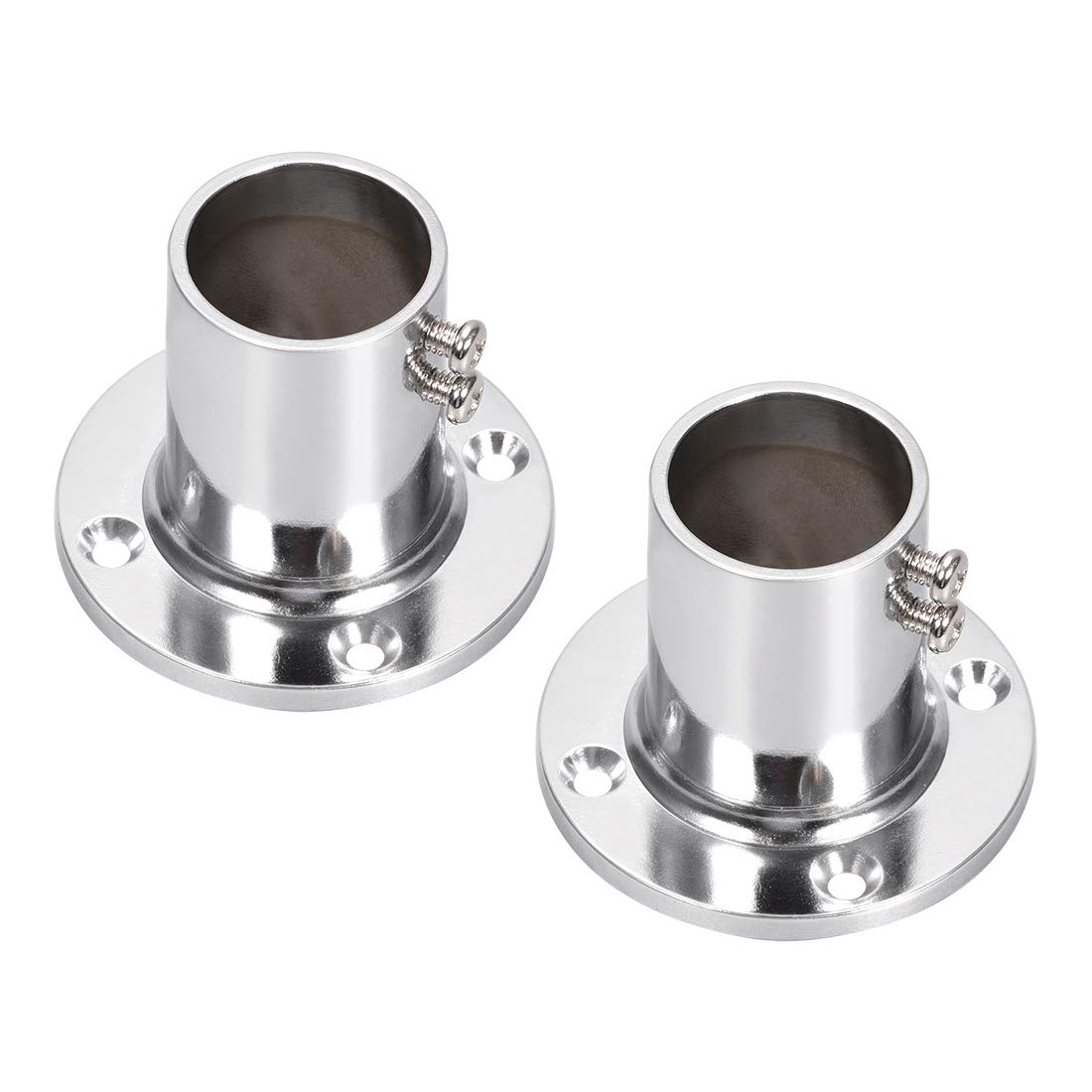 sourcing map Closet Wardrobe Rod Flange,25mm/1inch Dia, Long Socket Bracket Support Holder for Pipe 2Pcs