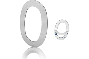 LUIETY 3 Inch Modern House Numbers, Brushed silver Mailbox Number,Stainless Steel Material,Self-Adhesive Number Door Numbers for Apartments Office (0)