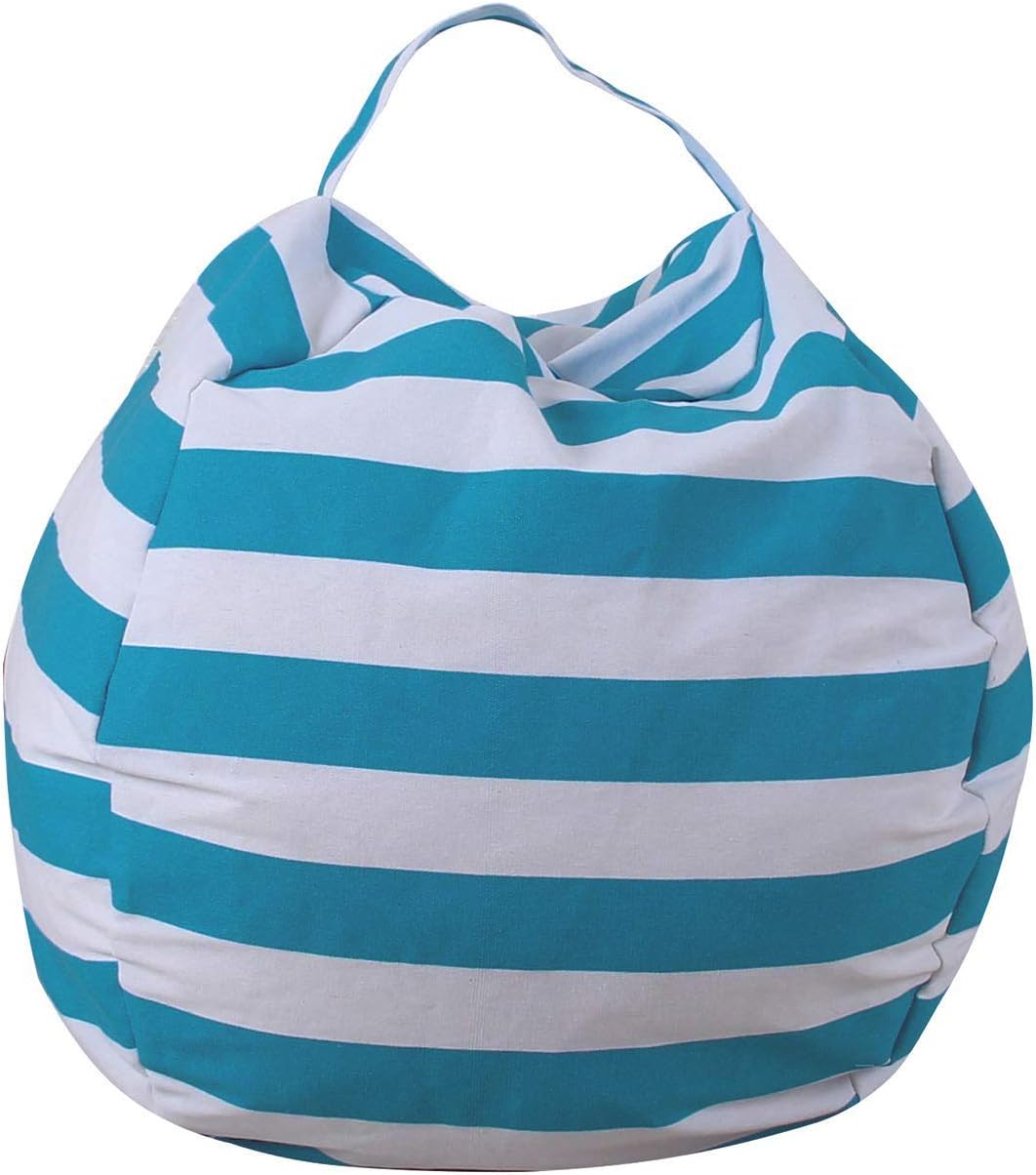 THEE Canvas Storage Bag Organizer Bag for Stuffed Animal Plush Toy Clothes Quilts Bean Bag Chair Cover Without Filler